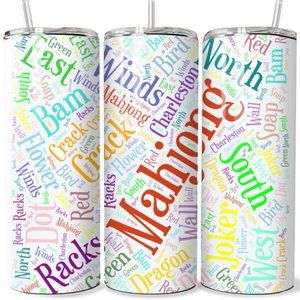 20 oz Mahjong Sublimated insulated Tumbler, made by seller, for hot/cold